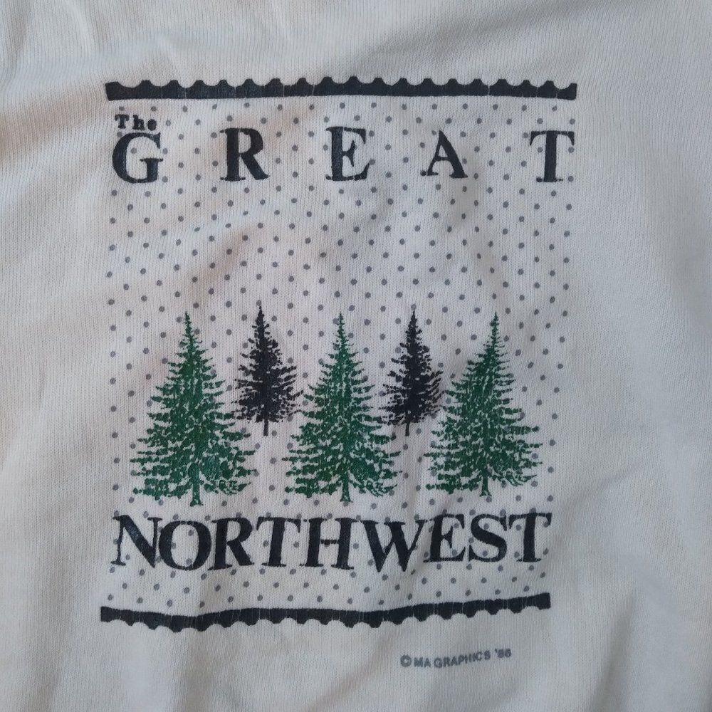 Vintage 80s The Great Northwest Evergreens Crewneck Sweatshirt